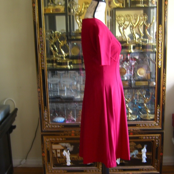 WHITE HOUSE BLACK MARKET RED A-LINE DRESS 4 - Picture 2 of 4